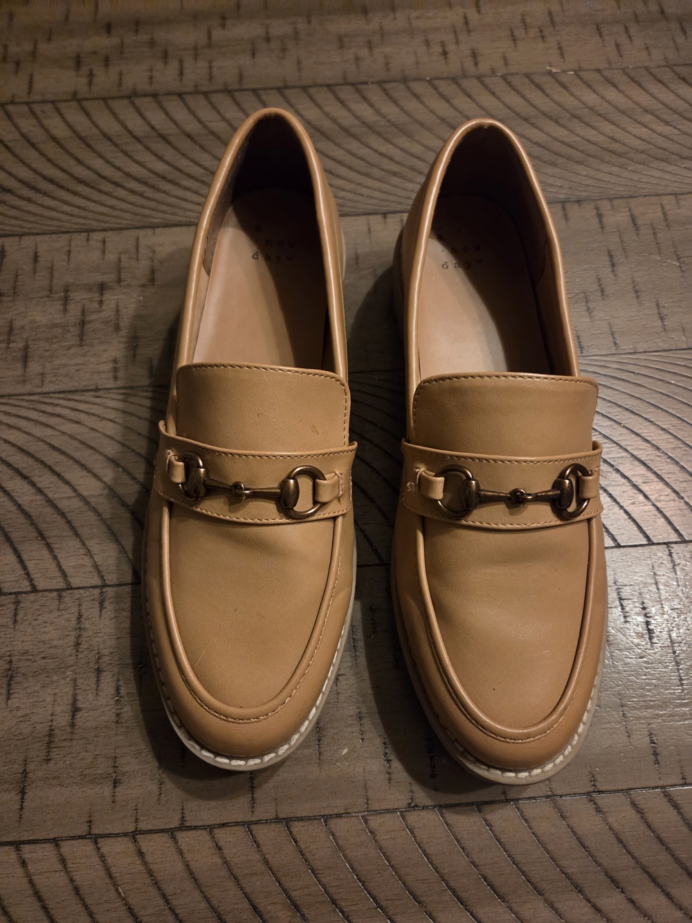 a new day Tan Loafers with Gold Horsebit